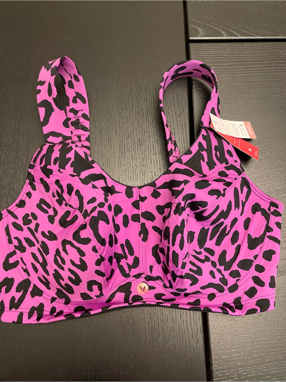 Livi Active Pink and Black Leopard Sports Bra